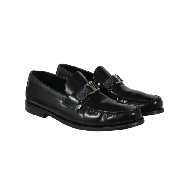 Louis Vuitton Mens Major Loafers Sz US 7.5 UK 6.5 Black Leather Monogram Slip On main image 13